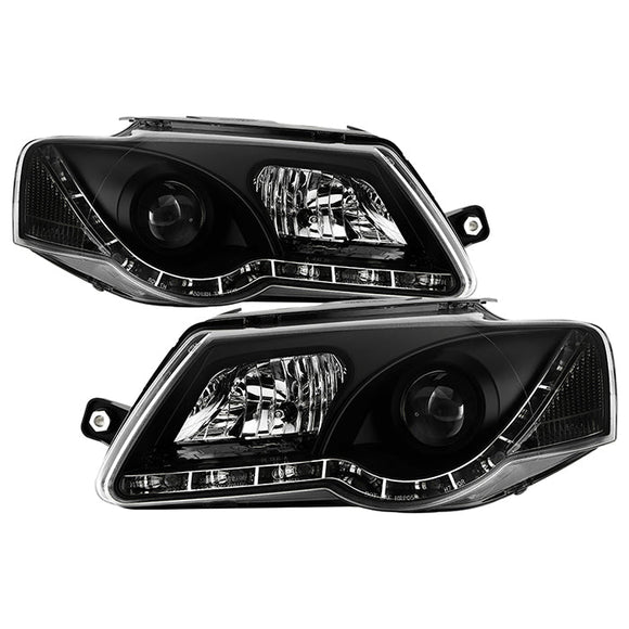Spyder Volkswagen Passat 06-08 Projector Headlights DRL Black High H1 Low H1 PRO-YD-VP06-DRL-BK
