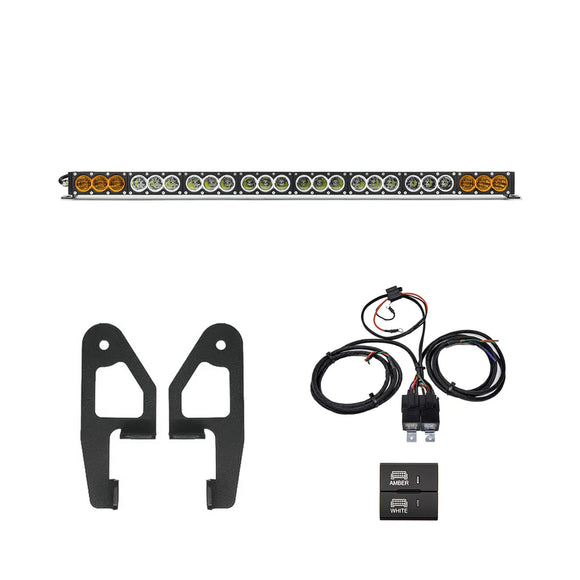 Cali Raised 2024+ Toyota Tacoma Premium RoofRack Front Light Bar Kit - 42In White DualRow Spotam Oem