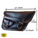 Willie & Max Universal Ranger Braided Large Slant Saddlebags (16 in L x 11 in W x 6.5 in H) - Black-2