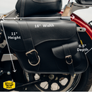 Willie & Max Universal Ranger Large Slant Saddlebags (16 in L x 11 in H x 6.5 in W) - Black-2
