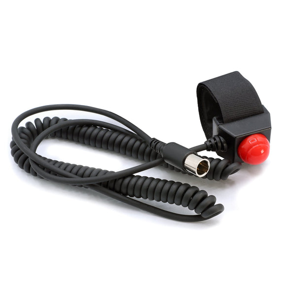 Rugged Radios Velcro Mount Steering Wheel Push to Talk (PTT) with Coil Cord for Car Harnesses