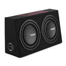 DS18 Dual 10in Shallow Enclosure w/ Subwoofer 350 Watts RMS Sealed Black Carpet-1