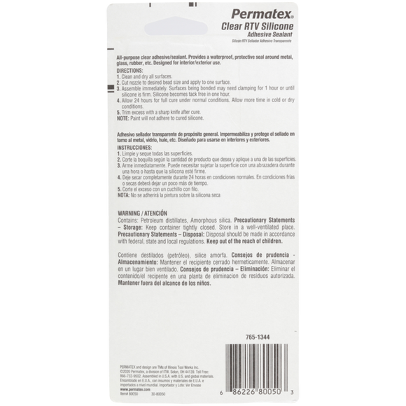 Permatex Clear Rtv Silicone Sealant 66Br, 80 ml