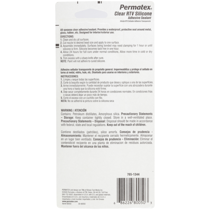 Permatex Clear Rtv Silicone Sealant 66Br, 80 ml - 0