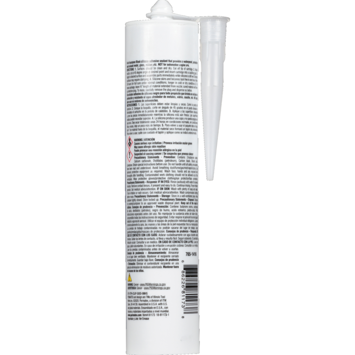 Permatex Black Rtv Silicone Adhesive Sealant 16C, 300 ml - 0
