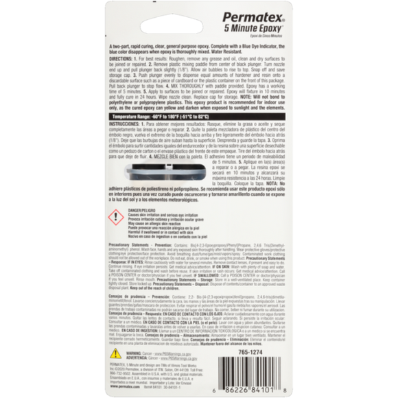 Permatex 5 Minute Epoxy Qm50A, 25 ml