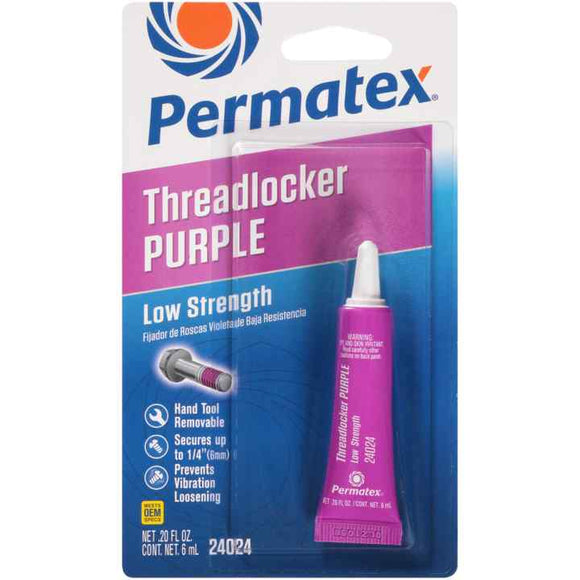 Permatex Purple Low Strength 222 Threadlocker, 6 ml