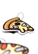 A pizzabrand pizza multipack sampler pack air fresheners. Photo is a close up of the car air freshener with string.