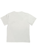 A white Porsche T-Shirt for men. Photo is the back of the shirt with an embroidered Martini R13 Porsche 911 Carrera RSR 2.1 Turbo. Fabric composition is 100% polyester. The material is very stretchy, soft, comfortable, breathable, and non-transparent. The style of this shirt is short sleeve, with a crewneck neckline.