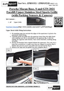 Zunsport Porsche Macan Base, S and GTS 2021 Facelift / 2022 Front Grille Set - Black finish-8