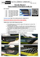 Zunsport Porsche Macan S & Base 19-21 Front Grille Set - Black finish-8