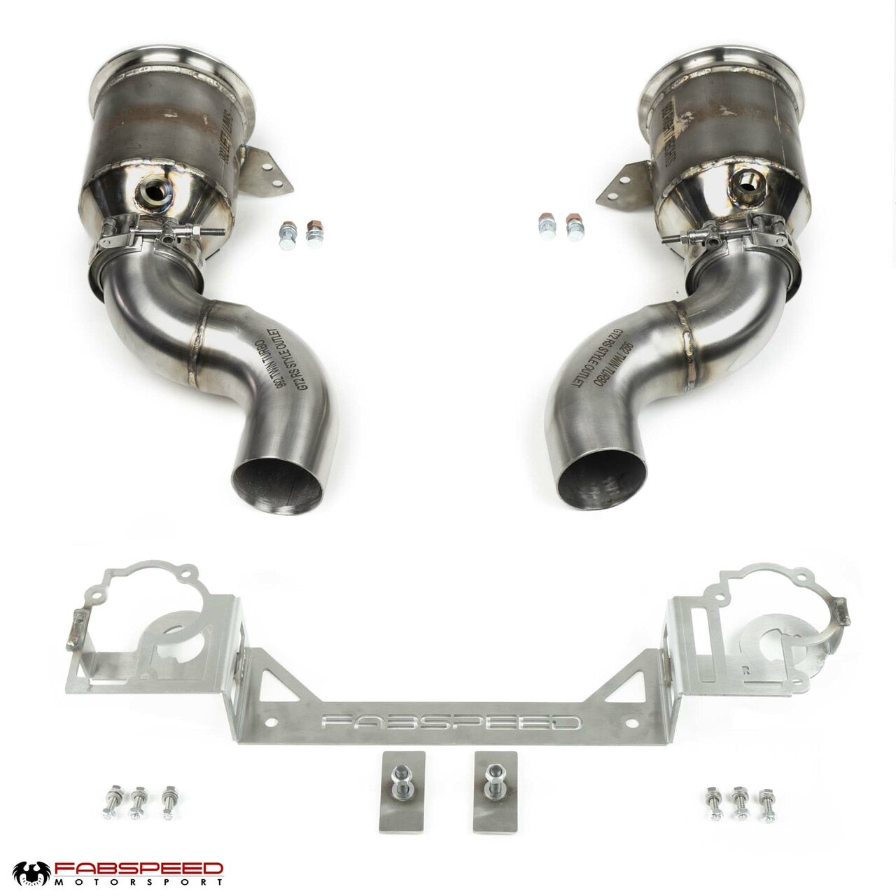 Fabspeed Porsche 992 Twin Turbo / Twin Turbo S Sport Catalytic Converters with GT2RS Style Outlets (2021+)