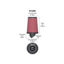 K&N Universal Rubber Filter Round Tapered 3in Base OD x 2in Top OD x 4in H - 73-78 Honda ATC90-2