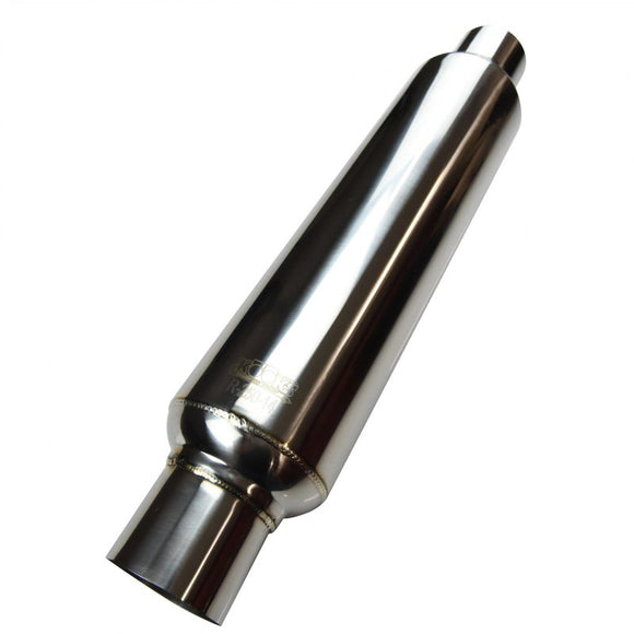 Kooks Universal 2-1/2" Round Muffler 14" Long. Polished Stainless Steel.