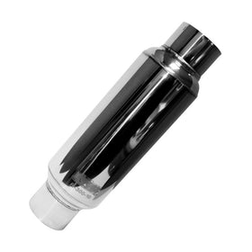 Kooks Universal 3” Round Muffler 10” Long Body. Polished Stainless Steel.