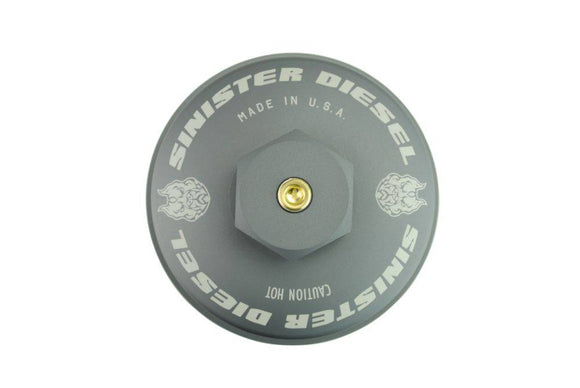 Sinister Diesel 03-07 Ford Powerstroke 6.0L Fuel Filter Cap - Gray