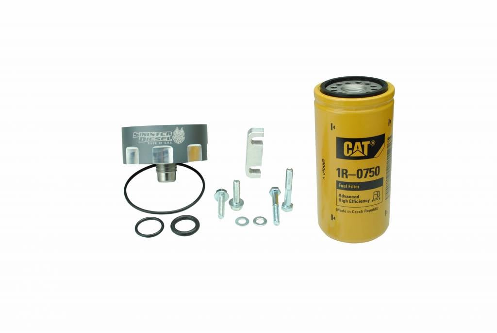 Sinister Diesel 01-16 GM Duramax 6.6L (Gray) CAT Fuel Filter Adapter