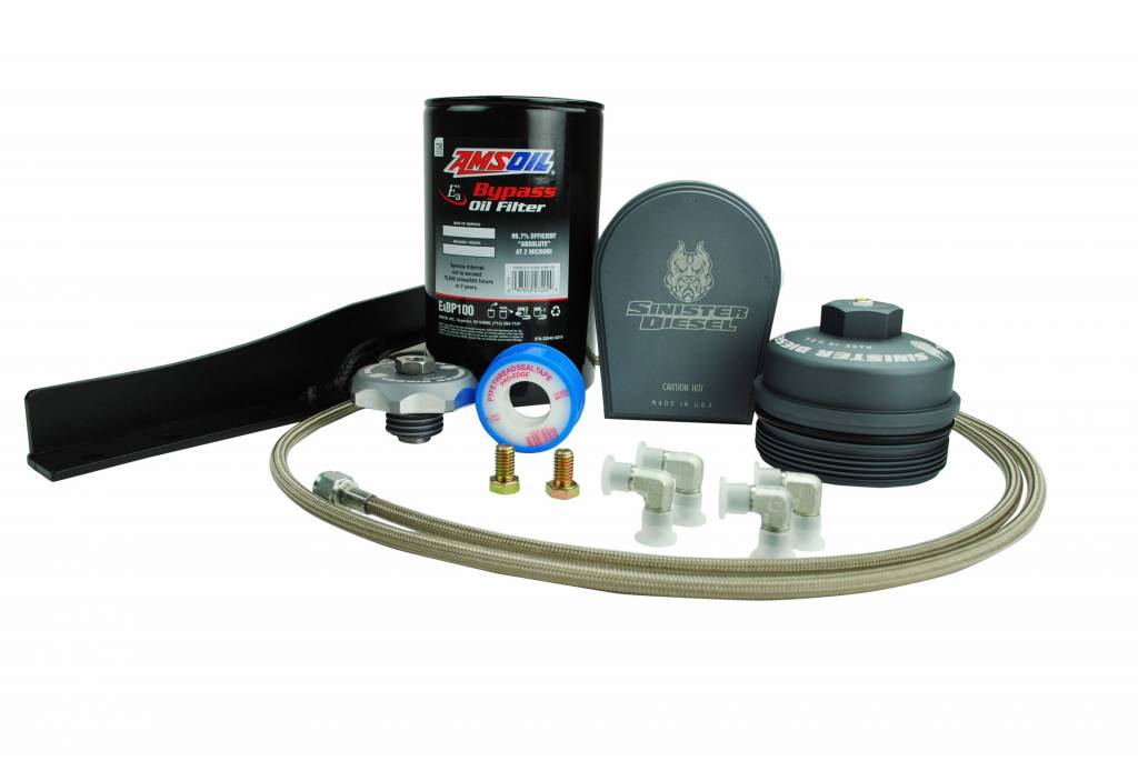 Sinister Diesel 03-07 Ford Powerstroke 6.0L Bypass Oil Filter System - Gray