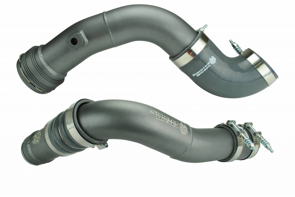 Sinister Diesel 11-16 Ford Powerstroke 6.7L Charge Pipe Kit - Gray