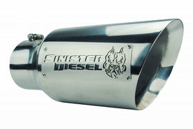 Sinister Diesel Dual Wall Exhaust Tip W/ Angle Cut (5in. to 7in.) - Chrome
