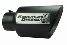 Sinister Diesel Dual Wall Exhaust Tip W/ Angle Cut (5in. to 8in.) - Black