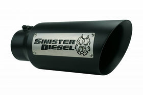 Sinister Diesel Dual Wall Exhaust Tip W/ Angle Cut (4in. to 6in.) - Black