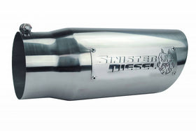 Sinister Diesel Dual Wall Exhaust Tip W/ Angle Cut (5in. to 6in.) - Chrome