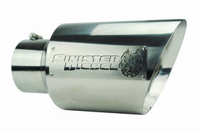 Sinister Diesel Dual Wall Exhaust Tip W/ Angle Cut (5in. to 8in.) - Chrome