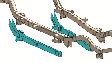 Rust Buster 1997-2002 Jeep Wrangler Full Center Frame Repair Kit with Trail Arm Mount - Right