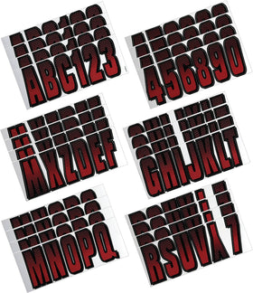 Hardline Boat Lettering Registration Kit 3 in. - 300 Red/Black