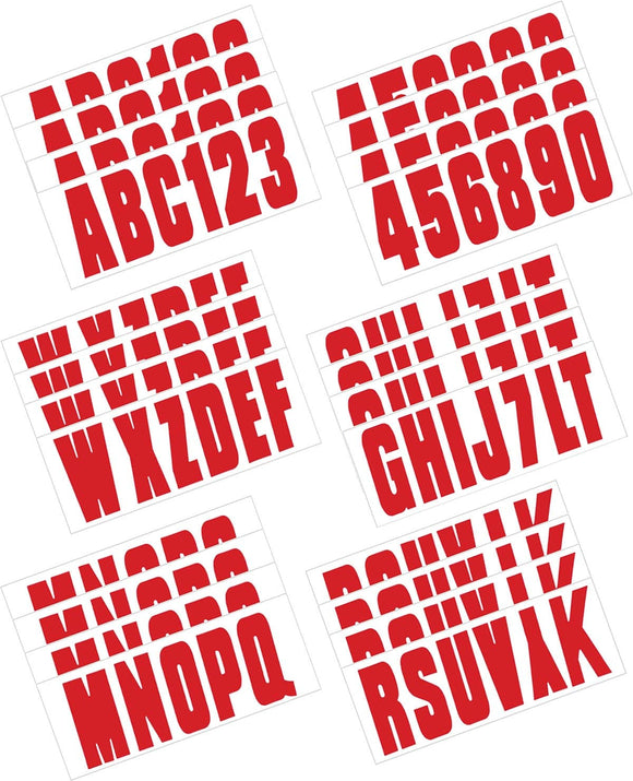 Hardline Boat Lettering Registration Kit 3 in. - 350 Red Solid