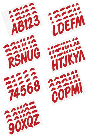 Hardline Boat Lettering Registration Kit 3 in. - 400 Red Solid