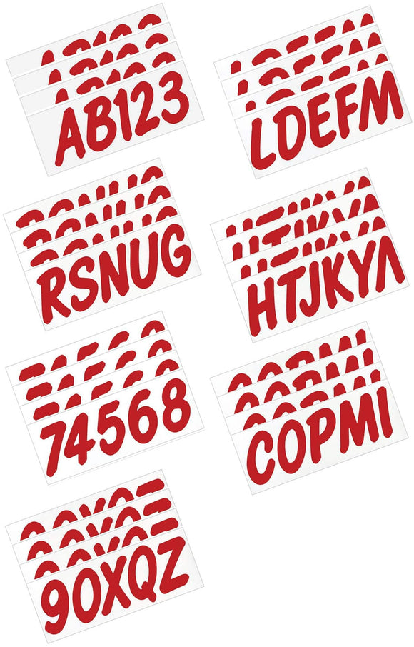 Hardline Boat Lettering Registration Kit 3 in. - 400 Red Solid