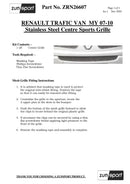 Zunsport Renault Trafic - Centre Grille - Silver finish-2