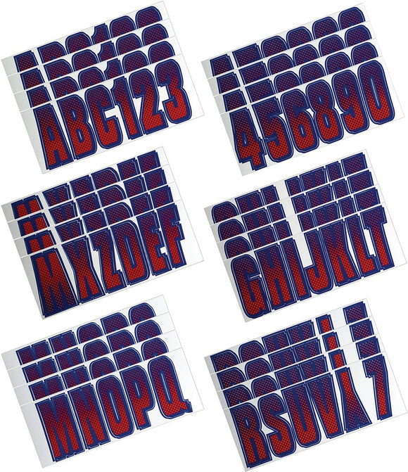 Hardline Boat Lettering Registration Kit 3 in. - 300 Red/Purple