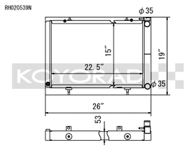 Koyo Nissan 240SX V8 Swap/KA24 Turbo Radiator - 0