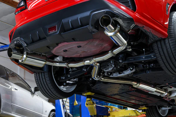 REMARK Catback Exhaust. Subaru WRX VB - Dual R1 Spec Burnt Stainless (Resonated)
