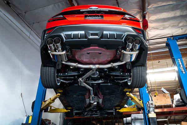 REMARK Catback Exhaust. Subaru WRX VB - Burnt Stainless 4" Quad Tips (Resonated) - 0