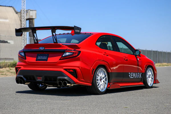 REMARK Catback Exhaust. Subaru WRX VB - Stainless Single 4" Quad Tips (Resonated)