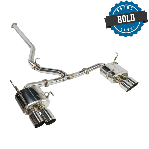 REMARK Catback Exhaust. Subaru WRX VB - Stainless Single 4" Quad Tips (Non-Resonated)