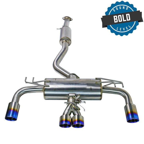 REMARK Catback Exhaust. Toyota GR Corolla. Outer: 4" Titanium Tips, Center: Dual 4" Titanium Tips
