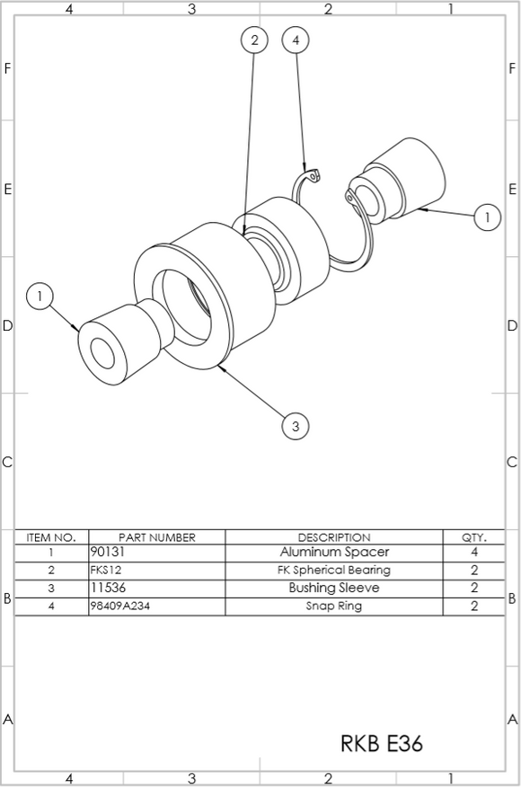 SPL Parts 90-00 BMW 3 Series (E36/E46) Rear Knuckle Bushings