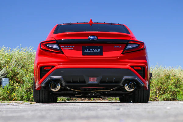 REMARK Axleback Exhaust. Subaru WRX VB - Dual R1 Spec Burnt Stainless