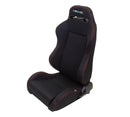 NRG Sport Seats (Pair) Type-R Cloth w/NRG Logo - Black w/Red Stitch-1