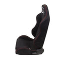 NRG Sport Seats (Pair) Type-R Cloth w/NRG Logo - Black w/Red Stitch-2