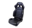 NRG Reclinable Sport Seats (Pair) PVC Leather w/NRG Logo - Black w/White Stitching-1