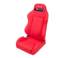 NRG Sport Seats (Pair) Type-R Cloth w/NRG Logo - Red w/Red Stitch-1