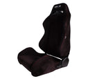 NRG Sport Seats (Pair) Type-R Suede w/NRG Logo - Black w/Red Stitching-1