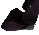 NRG Sport Seats (Pair) Type-R Suede w/NRG Logo - Black w/Red Stitching-4