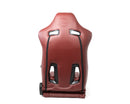 NRG Reclinable Sport Seats (Pair) The Arrow Maroon Vinyl w/ Pressed NRG logo w/ Maroon Stitch-3
